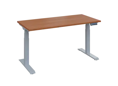 Fleximax 27-14 výškově nastavitelný stůl, kovová podnož stříbrná, deska 25 mm, široký 1400 mm, olše jantar